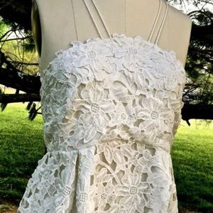 Free people floral lace top size small